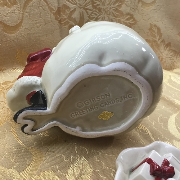 RARE Vintage Gibson Greeting Cards ~ Ceramic Santa Candy Dish w/ Original Box - Picture 9 of 12